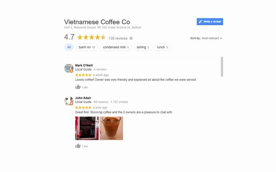 use google maps marketing to showcase customer reviews