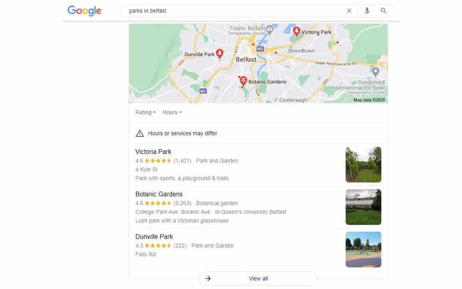 local snippet on google search - Small Business SEO