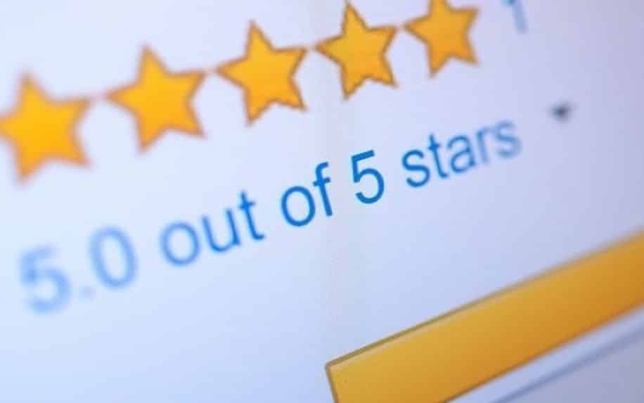 image of a 5 star online rating