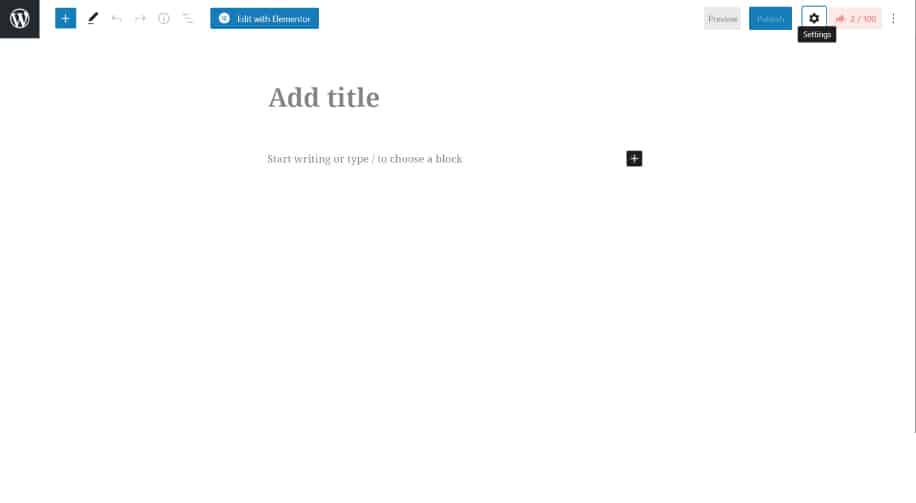 Create a page in WordPress screenshot 2
