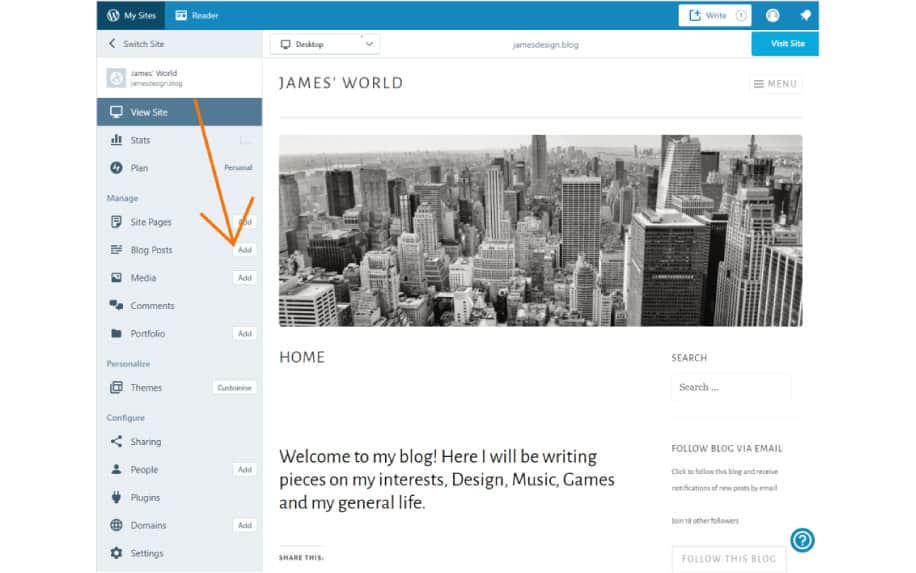 Create a post in WordPress 2