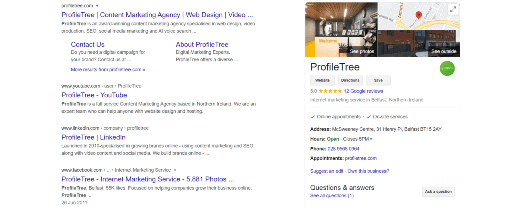 ProfileTree's Google My Business