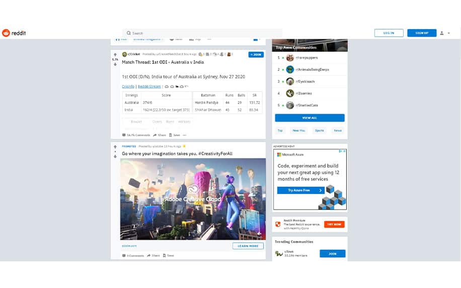 Reddit ad example screenshot