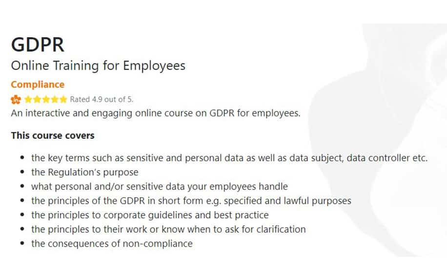 GDPR Foundation syllabus screenshot