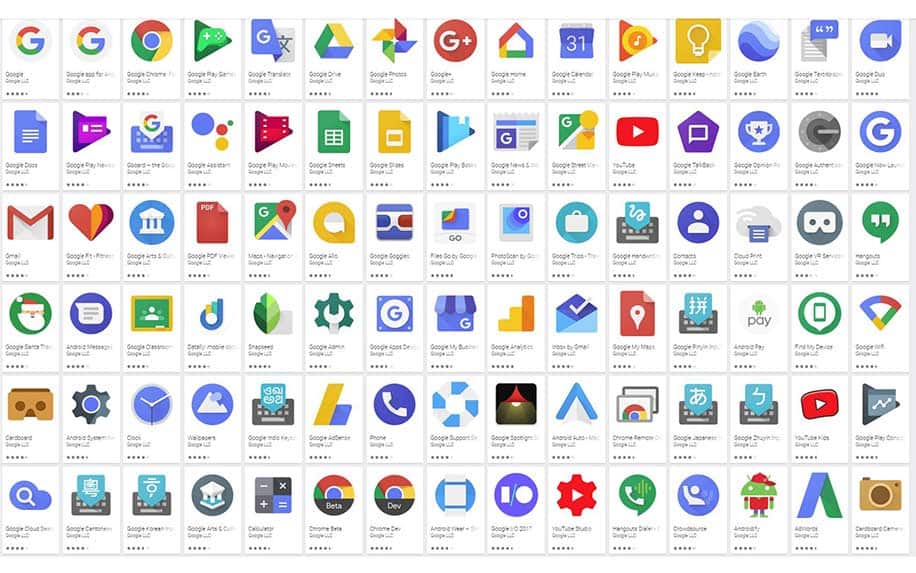 Google apps logos graphic