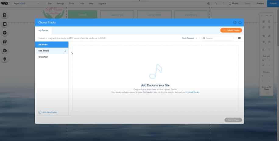 Add music to wix website screenshot 1