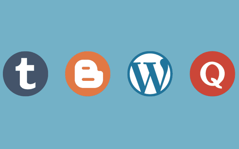 four icons of different blogging sites