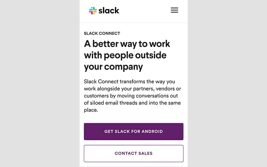 Slack mobile screenshot