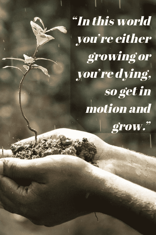 “In this world you’re either growing or you’re dying, so get in motion and grow.” - Lou Holtz
