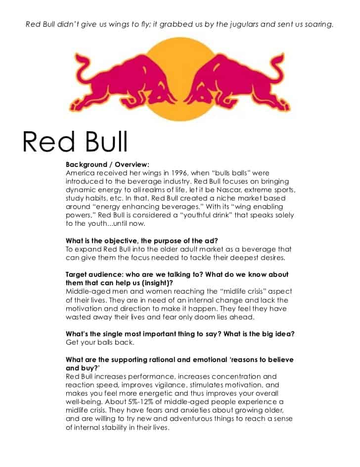 How to write a creative brief-Red Bull Example