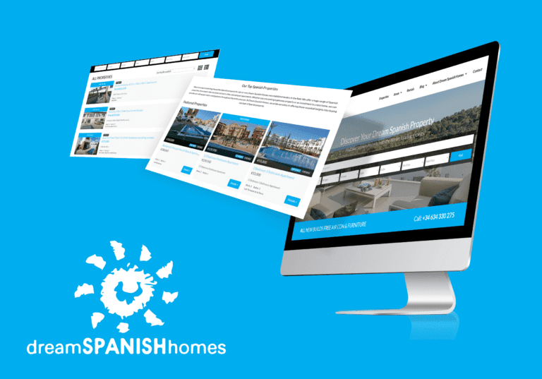Multiple screenshots of Digital Website and Content Marketing for Southern Spain's Leading Estate Agent