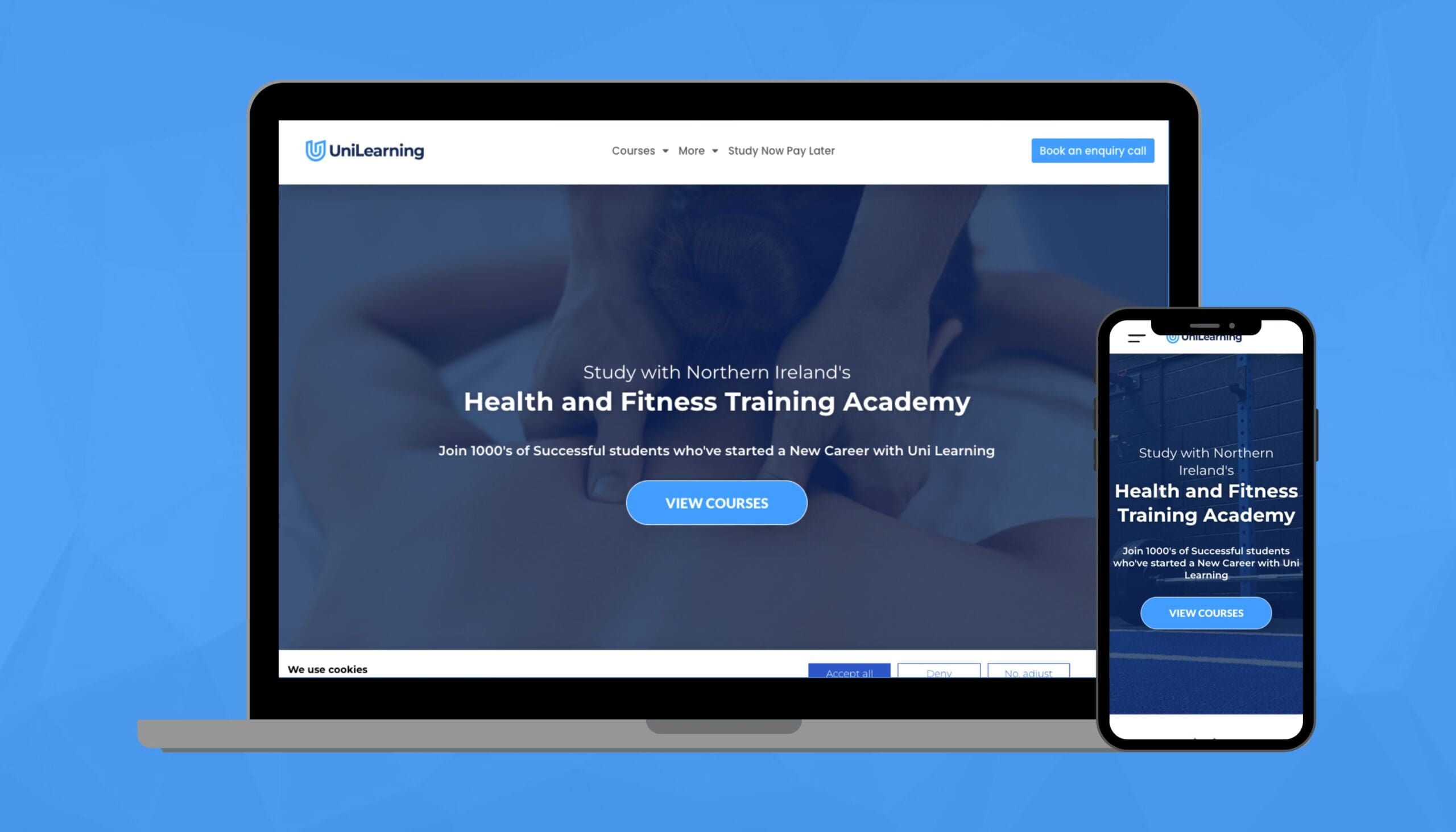Screenshots of Website Development for Fitness
