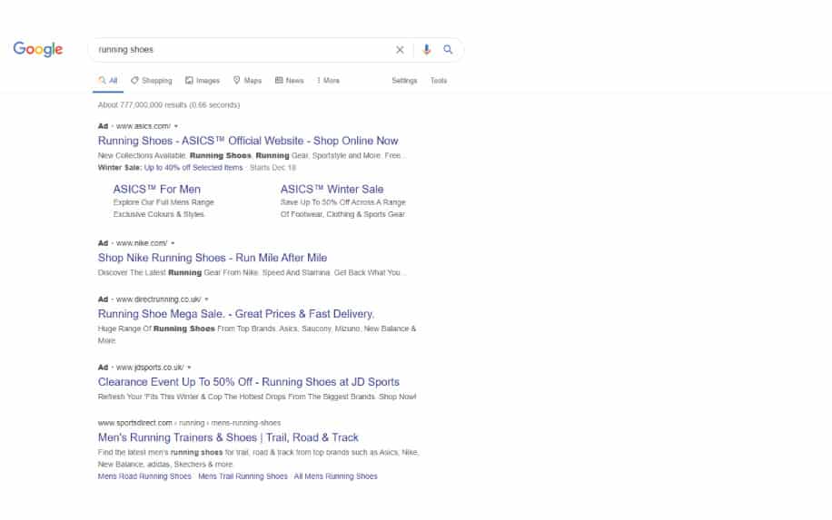 SEO strategy 2021 search intent example