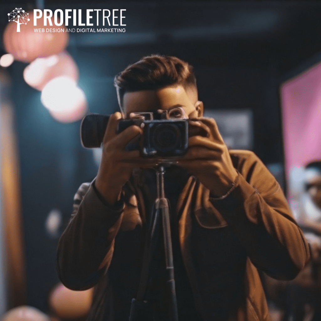 Image of influencer holding camera