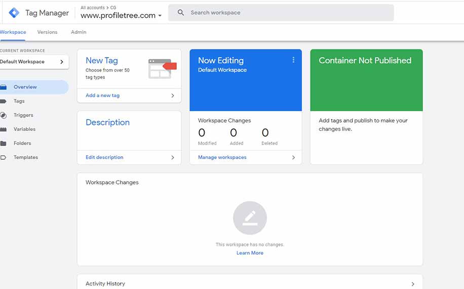google tag manager dashboard