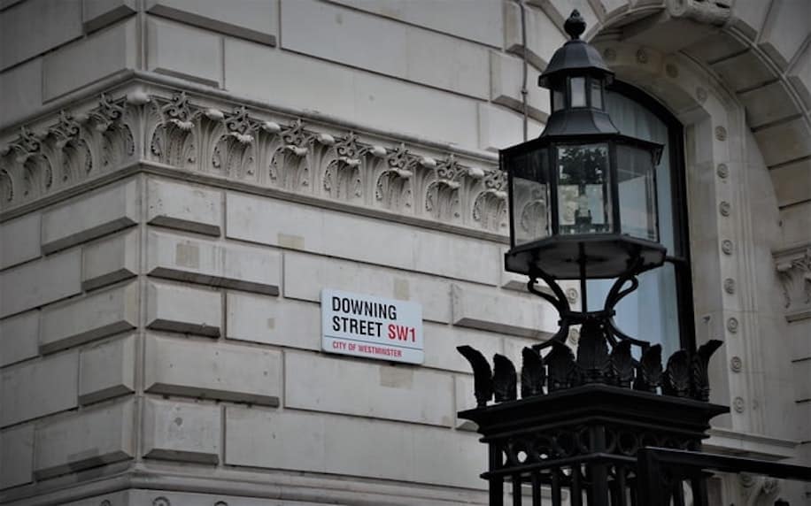 Image showing a downing street sign to denote political factors and forces.