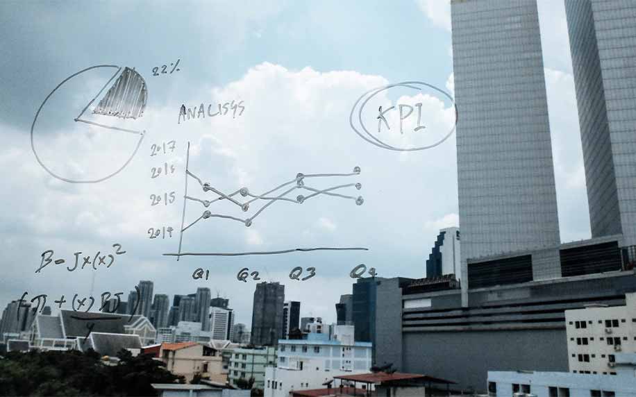 7 Digital Marketing KPIs to Track 1 metrics on a window showing charts and kpi tracking