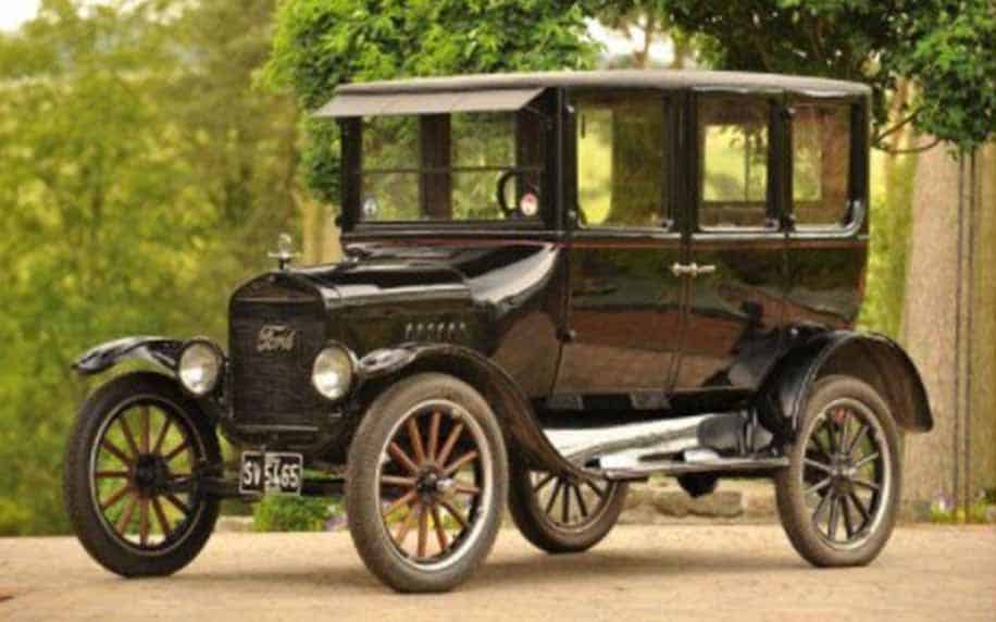 An old model ford T in the forest, a popular car brand