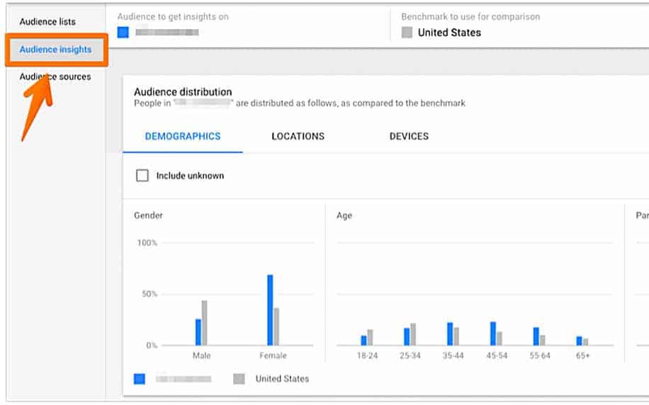 a breakdown of audience insights showing graphs
