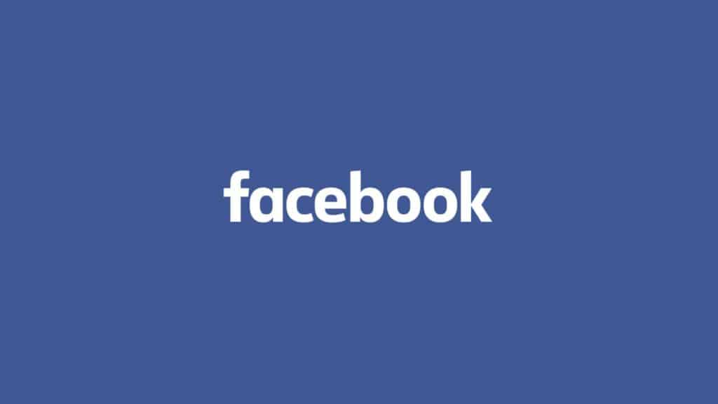 image of facebook typography on blue background