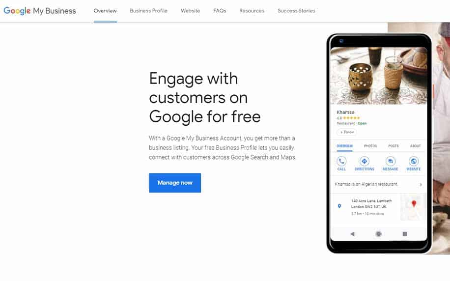 the homepage for Google My Business - Google Maps Marketing