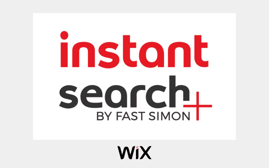 instant search and wix logo on grey background