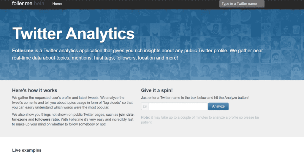 Free Twitter Analytics Tools on Foller.me