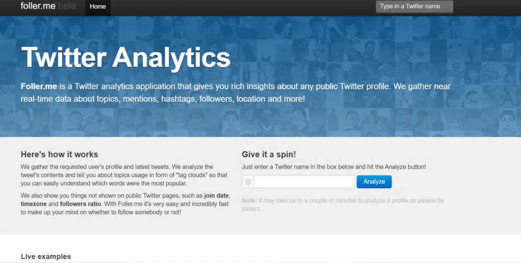 Free Twitter Analytics Tools on Foller.me