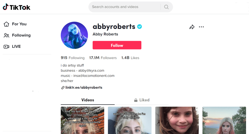 Abby Roberts is a 20 year old make-up artists and musician