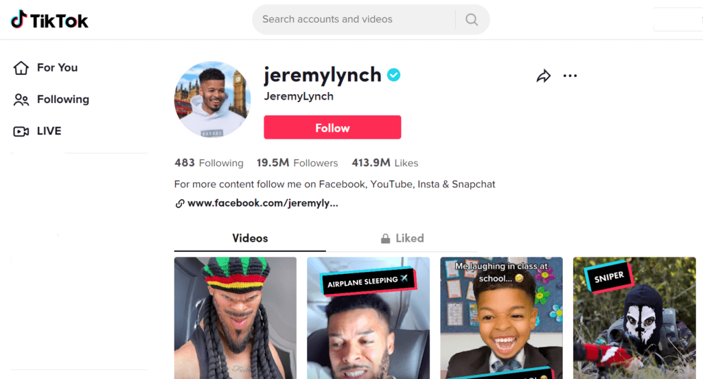 Jeremey Lynch's transition and freelancing videos have attracted a following of 19.5M people