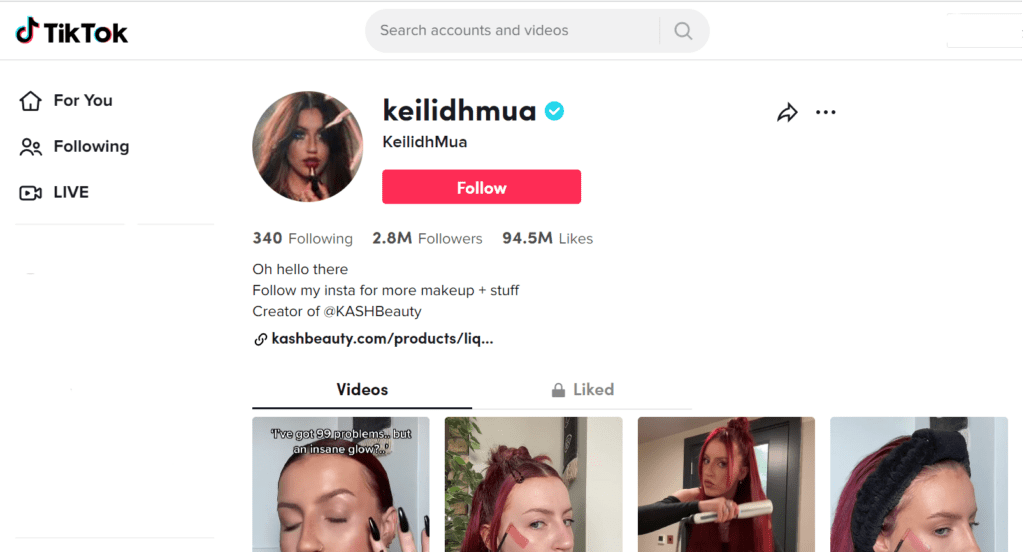 Keilidh Mua is the most-followed make-up artist on TikTok in Ireland
