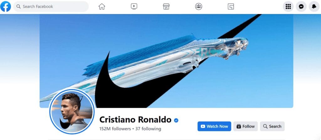 Ronaldo has the most-followers on facebook