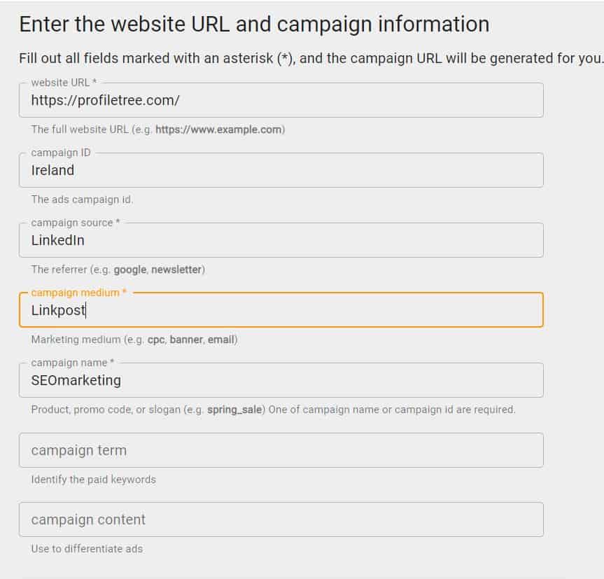 How to build link tracking on Google Campaign URL Builder