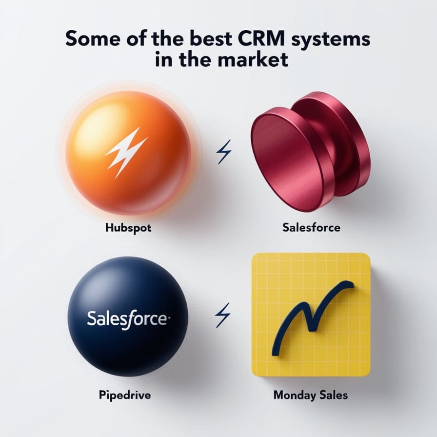 Examples of Some of The Best CRM Systems in The Market: HubSpot, Salesforce, Pipedrive, Monday Sales