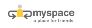 MySpace's Old Logo with tagline "a space for friends"
