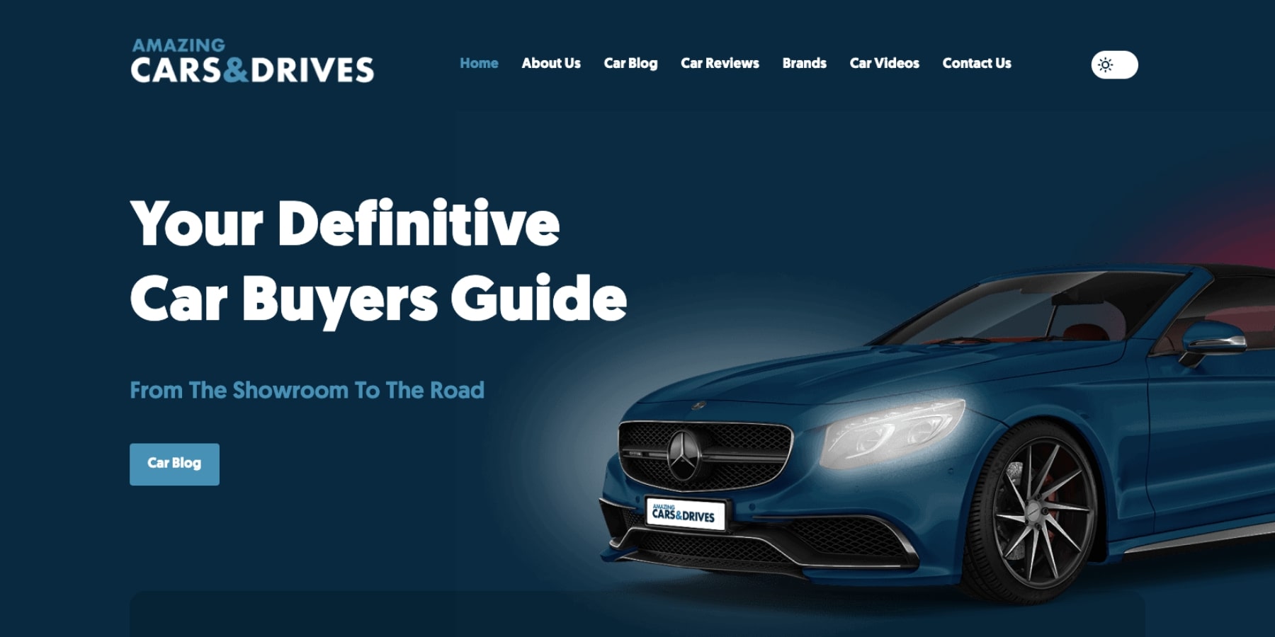 Screenshot of Amazing Cars and Drives Homepage