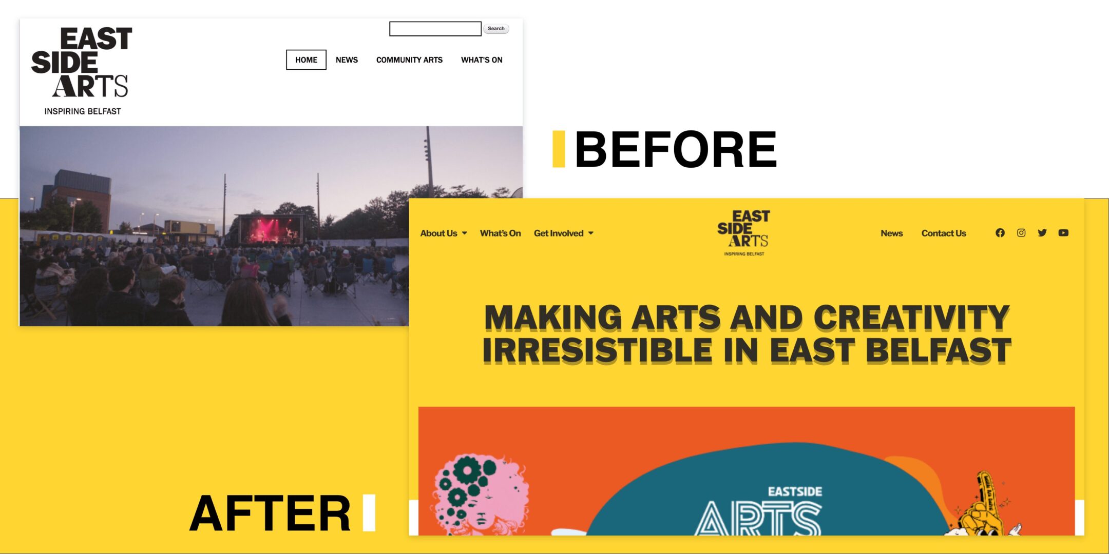 Eastside Arts Before and After