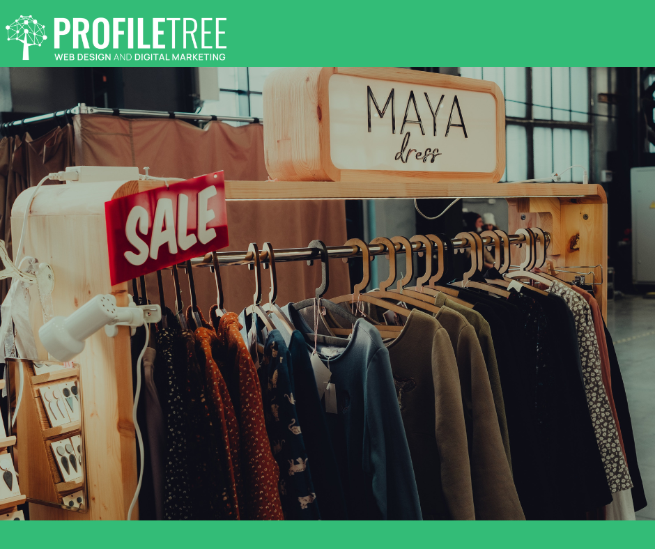 How many people use social media - a picture of an aesthetic display of clothes by a small fashion brand.