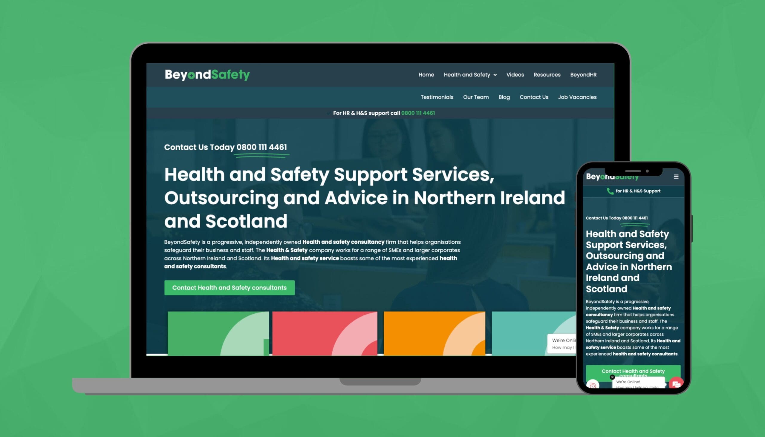Desktop and Mobile view of BeyondSafety Homepage
