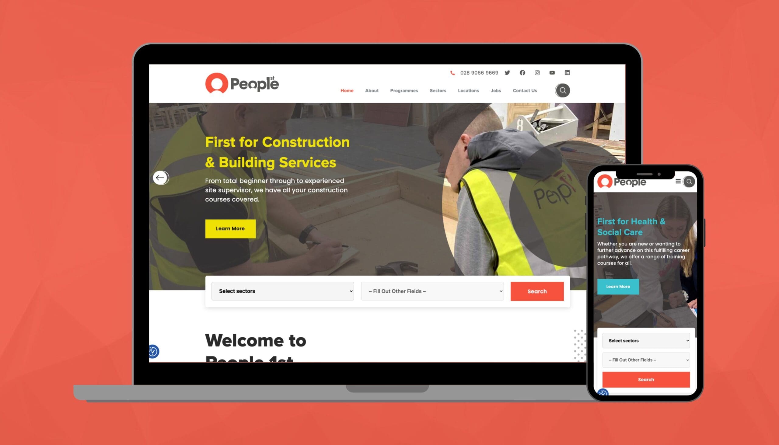 Desktop and Mobile of People1st Website