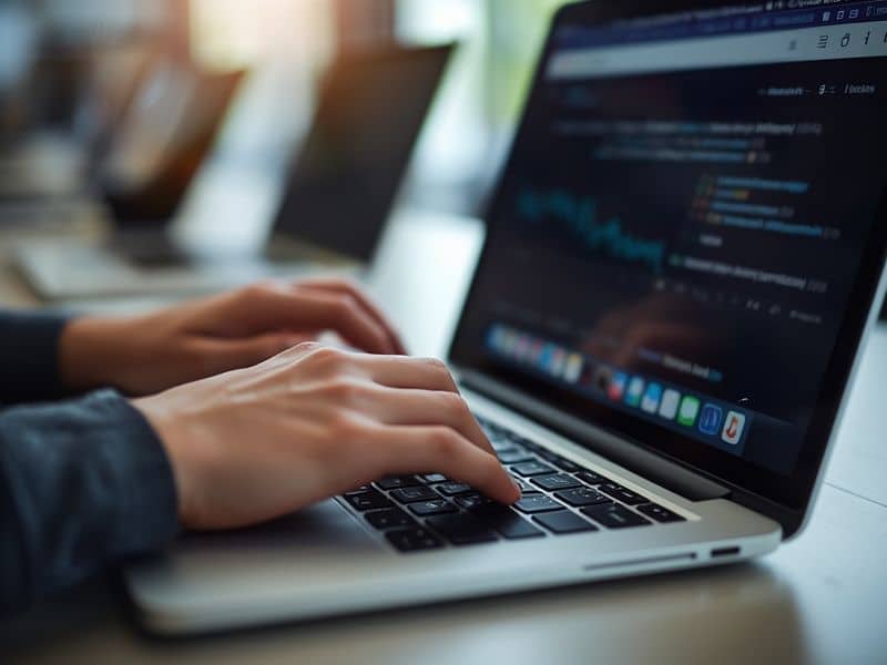 Business owner accessing Flippa.com Domain platform to browse available digital assets