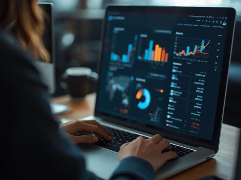 Digital HR dashboard displaying workforce HR statistics used to inform business strategy