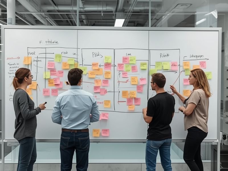 Business risk management workshop using a whiteboard framework to map and prioritise organisational risks