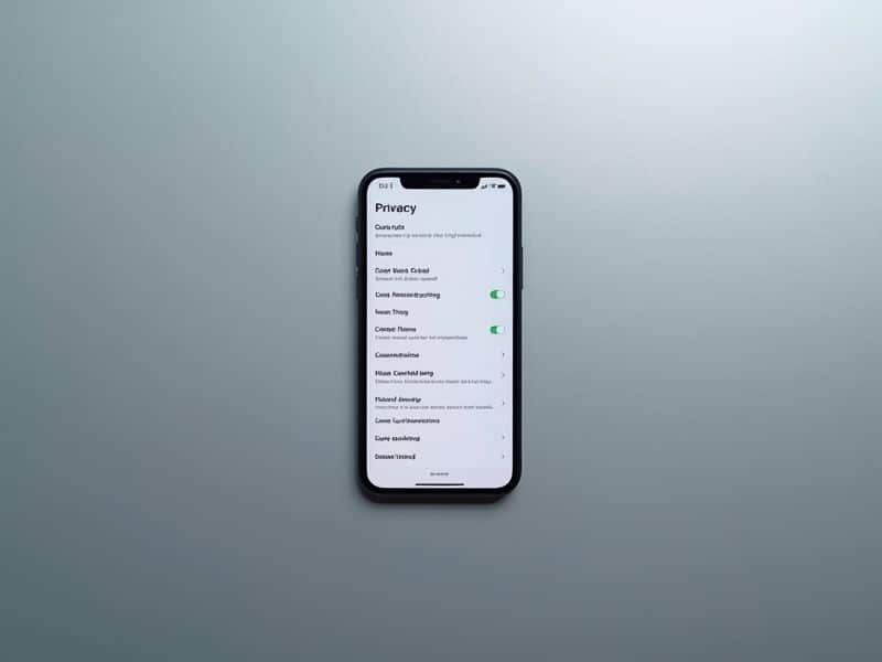 Phone displaying privacy settings as a safeguarding response to social media bullying statistics