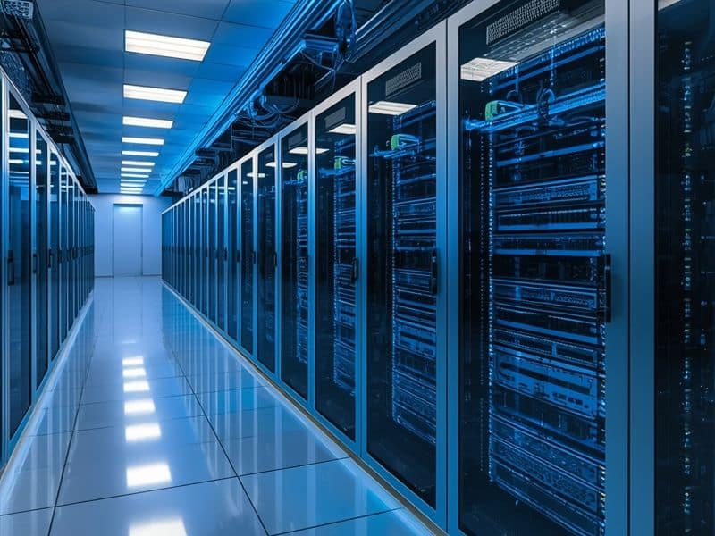 Server room infrastructure supporting digital transformation for business operations