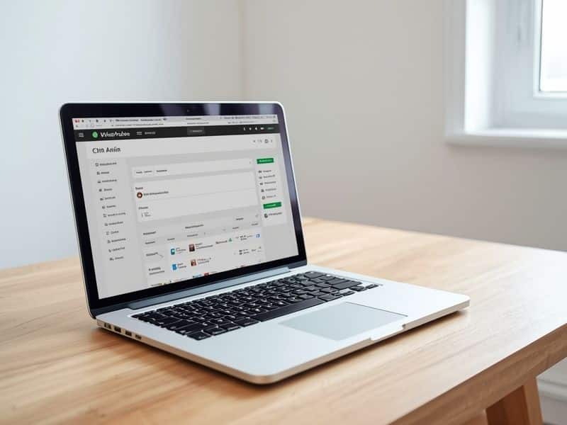 Website backend interface on a laptop screen during Google Tag Manager container installation