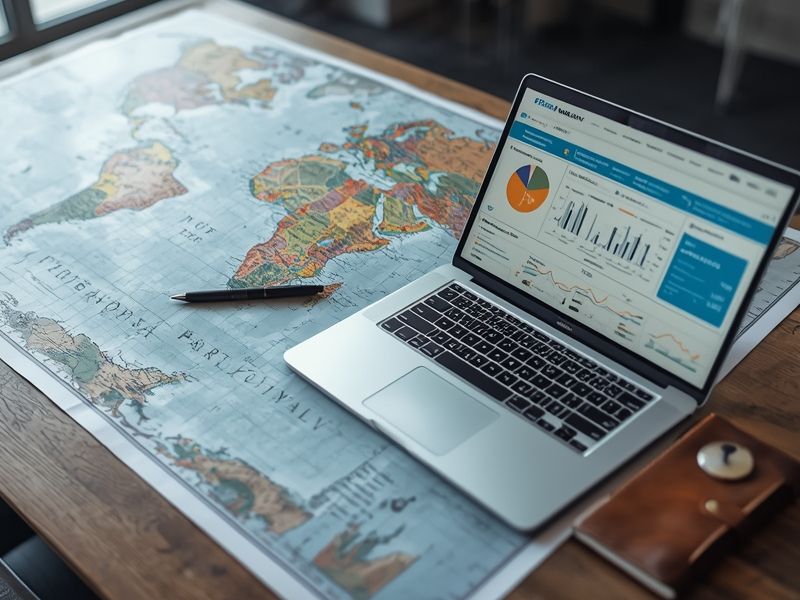 A world map and data dashboard representing global Business Dynamics Statistics trends across markets