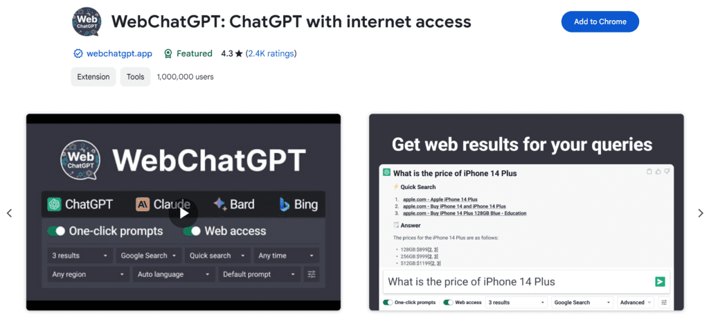 WebChat GPT - Chat GPt with Internet Access