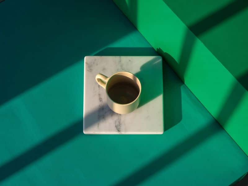 A product flat lay photograph of the type used in photo-format Instagram ads to showcase items with clean visual impact.