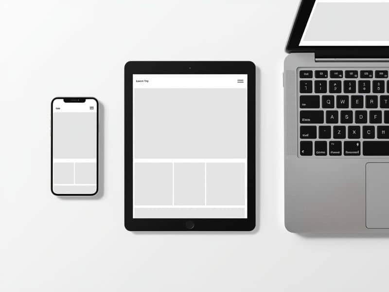 Three devices displaying the same webpage illustrating mobile-first indexing under the Google Mobile Update